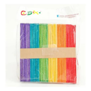 PALITOS DE HELADO DE MADERA COLORES 10mm x 50 unid. cod. 020999