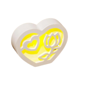 CAJA DE LUZ CORAZON CON FLOR cod.BM3916